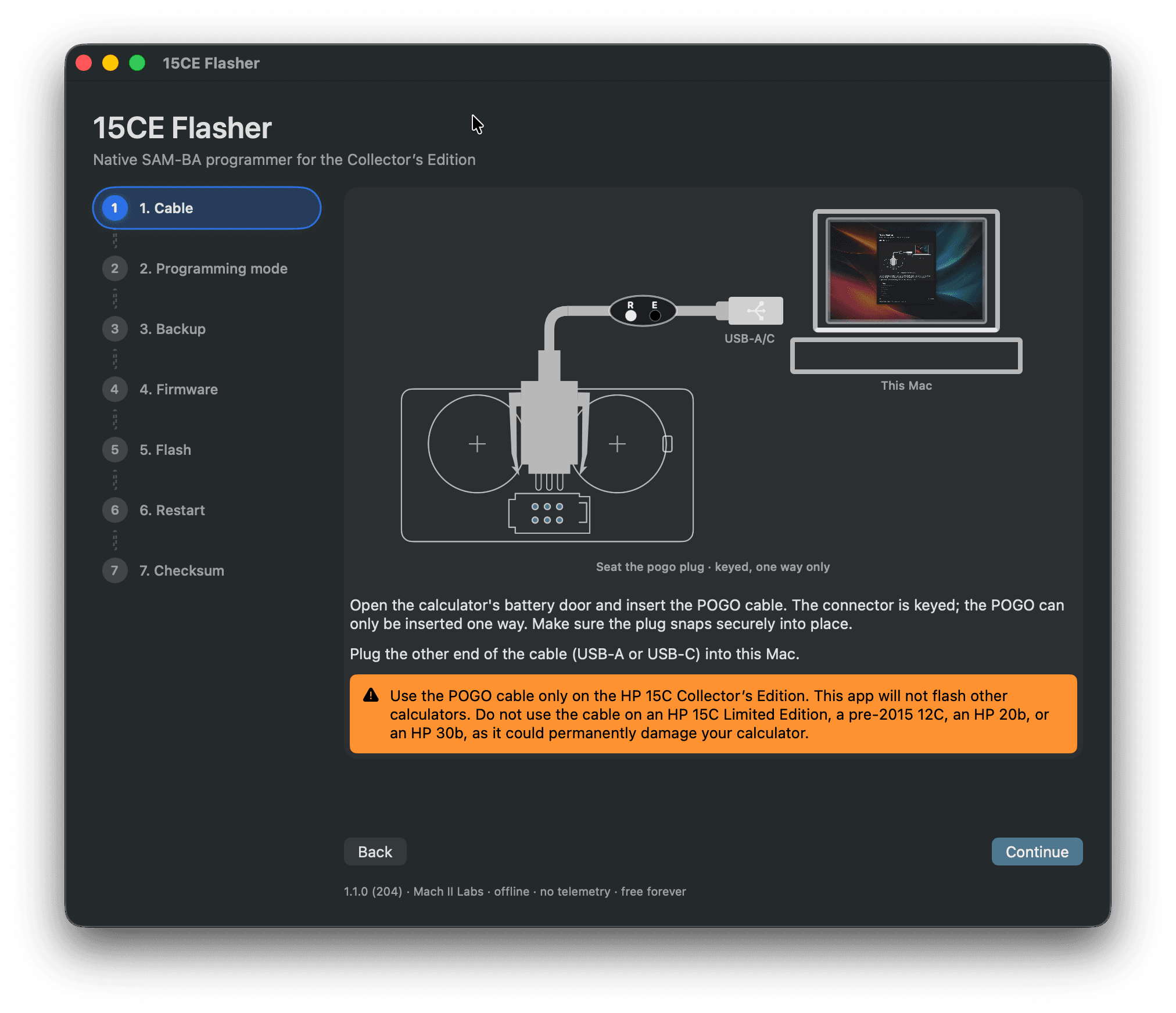 15CE Flasher — guided flashing wizard